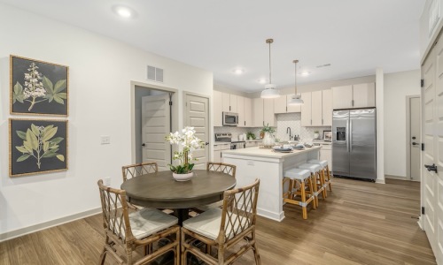 Warm greige Revere Pewter trim and doors in a Portier Midtown apartment
